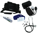 Kit acadêmico com Estetoscópio e Esfigmomanômetro Preto Temômetro digital